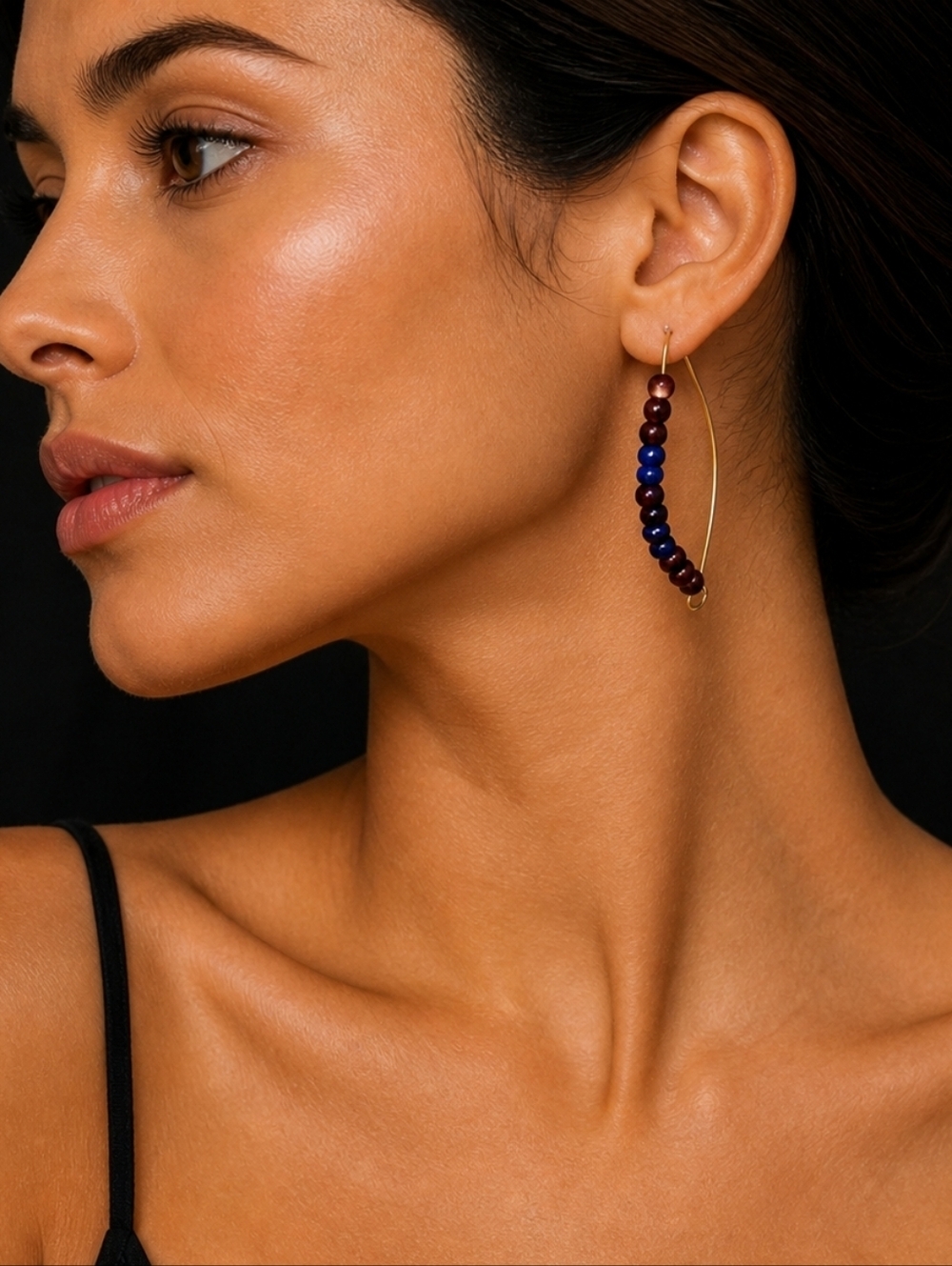 3/$25 Handmade Glass Beaded Hoop Earrings